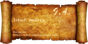 Inhof Amázia névjegykártya